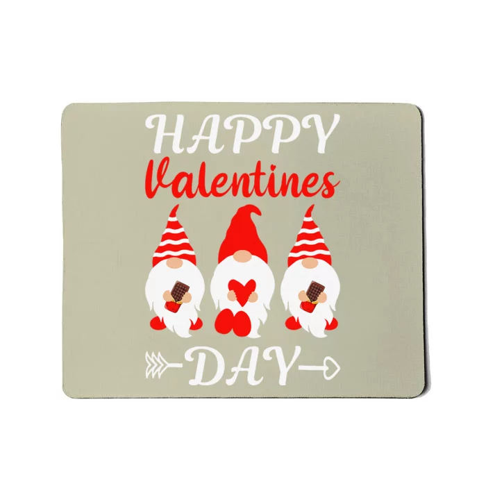 Happy Valentines Day Gnomes Heart Chocolate Bar Eating Mousepad