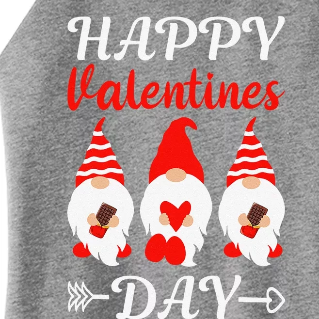 Happy Valentines Day Gnomes Heart Chocolate Bar Eating Women’s Perfect Tri Rocker Tank