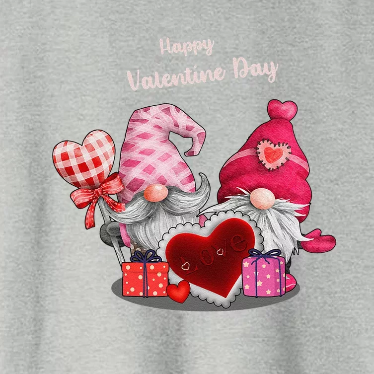 Happy Valentines Day Gnomes Heart Valentine Day For Women's Crop Top Tee