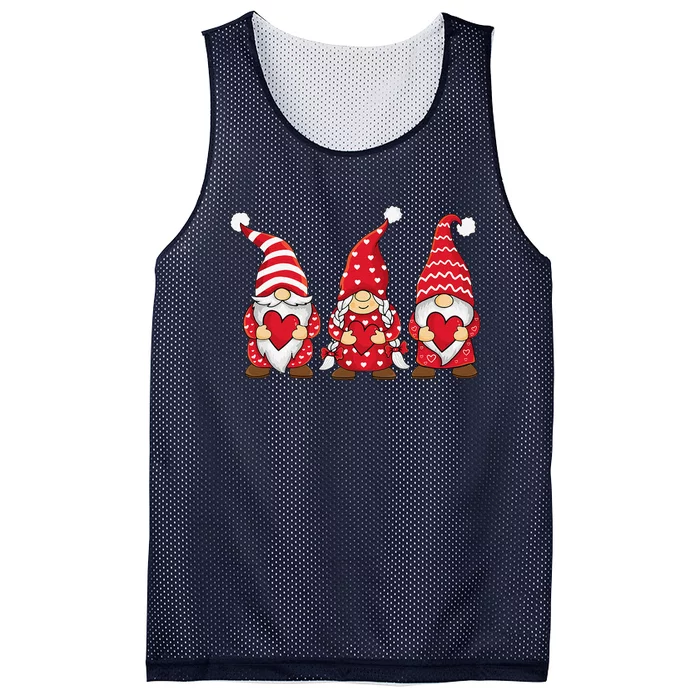 Happy Valentines Day Gnomes Love Heart For Women Couples Cute Mesh Reversible Basketball Jersey Tank