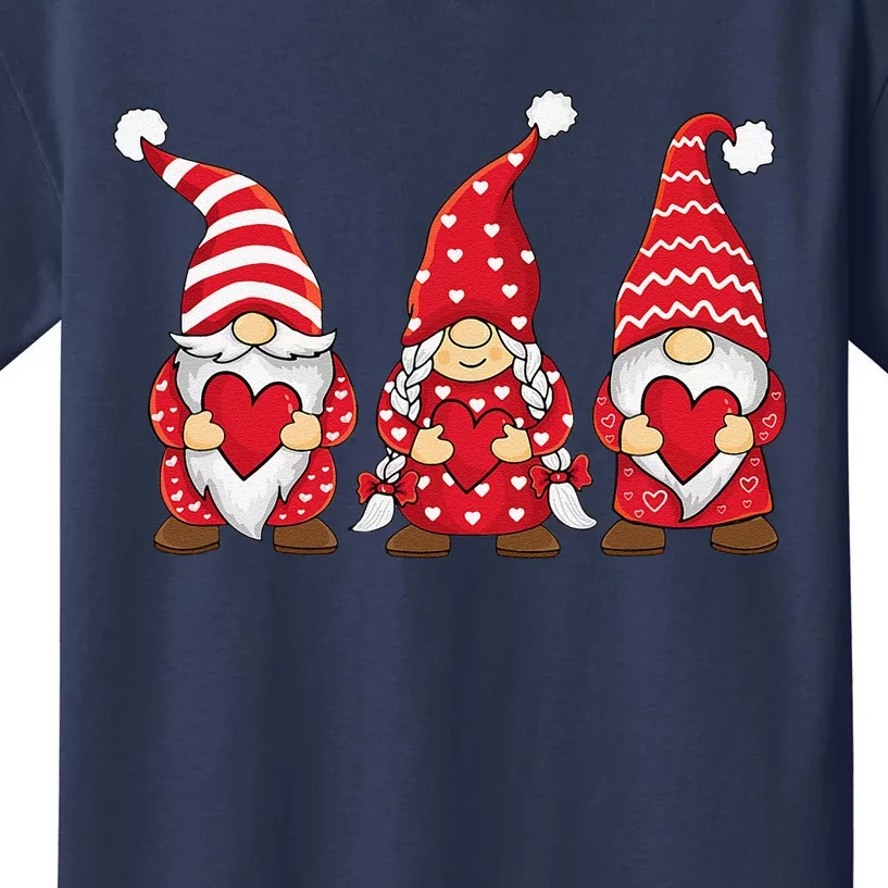 Happy Valentines Day Gnomes Love Heart For Women Couples Cute Kids T-Shirt