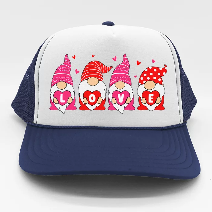 Happy Valentines Day Gnomes Love Matching Couples Trucker Hat