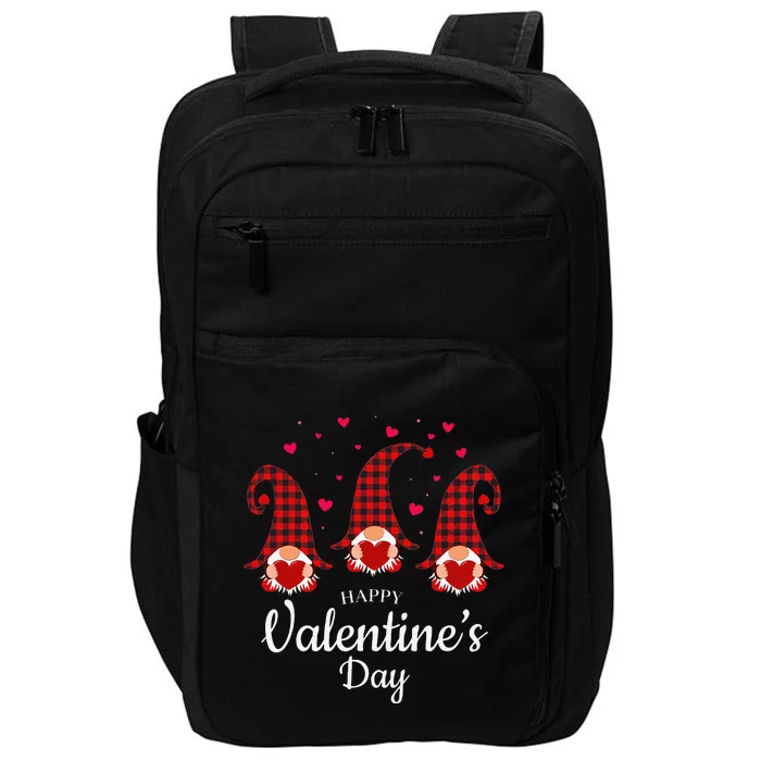 Happy Valentines Day Gnomes Plaid & Hearts Love Gift Impact Tech Backpack