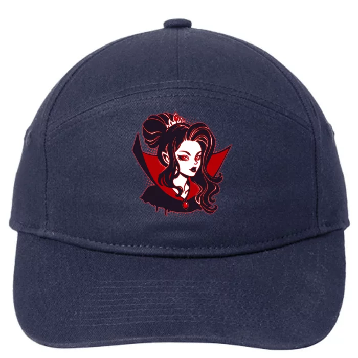 Halloween Dracula Vampire Princess 7-Panel Snapback Hat