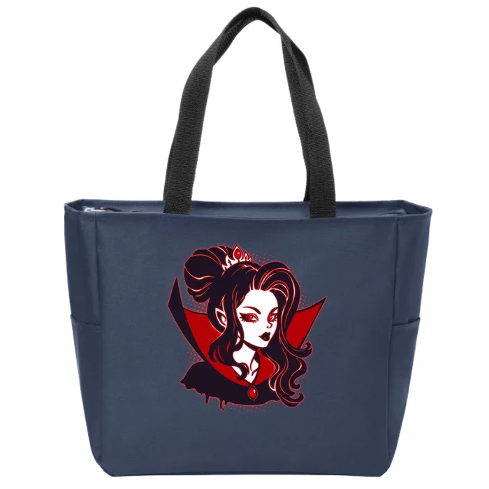 Halloween Dracula Vampire Princess Zip Tote Bag