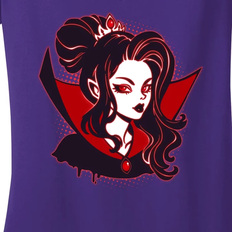 Halloween Dracula Vampire Princess Women's V-Neck T-Shirt