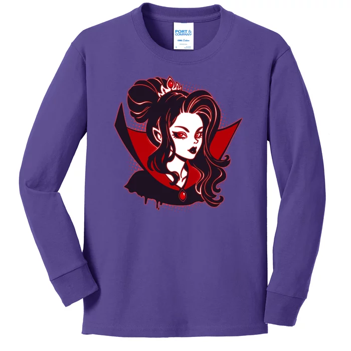 Halloween Dracula Vampire Princess Kids Long Sleeve Shirt