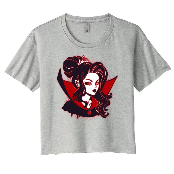 Halloween Dracula Vampire Princess Women's Crop Top Tee