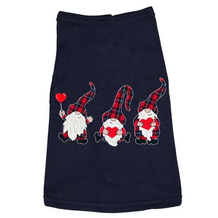 Happy Valentines Day Gnomes Plaid Buffalo Heart Gnome Lover Doggie Tank