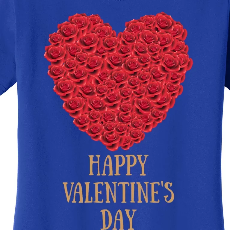 Happy Valentines Day Flowers Rose Heart Gift Women's T-Shirt