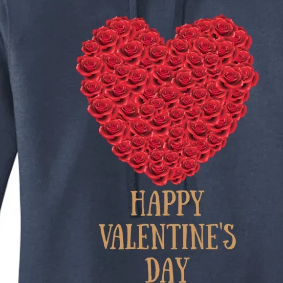 Happy Valentines Day Flowers Rose Heart Gift Women's Pullover Hoodie