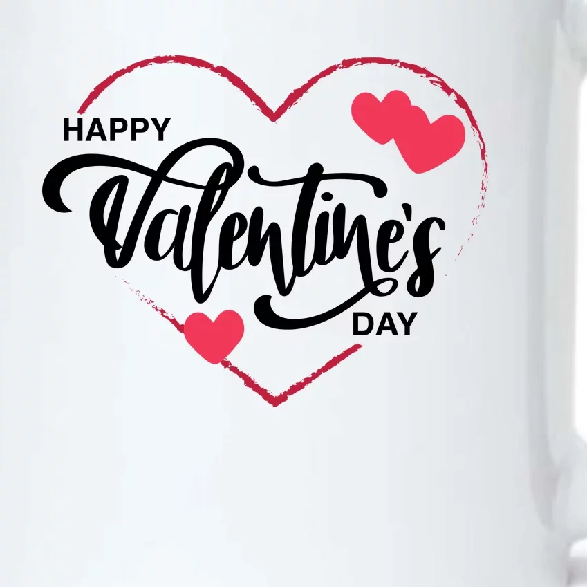 Happy Valentines Day Heart Cute Gift Black Color Changing Mug