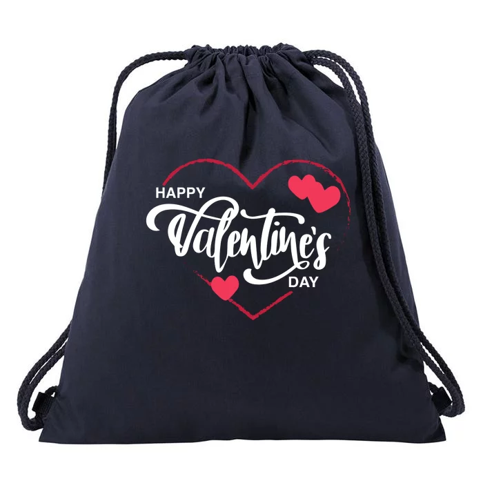 Happy Valentines Day Heart Cute Gift Drawstring Bag