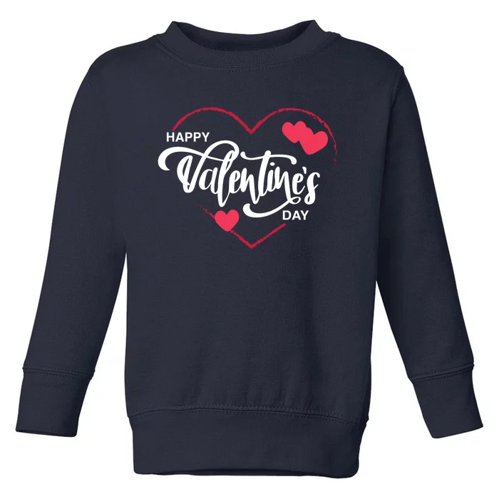 Happy Valentines Day Heart Cute Gift Toddler Sweatshirt