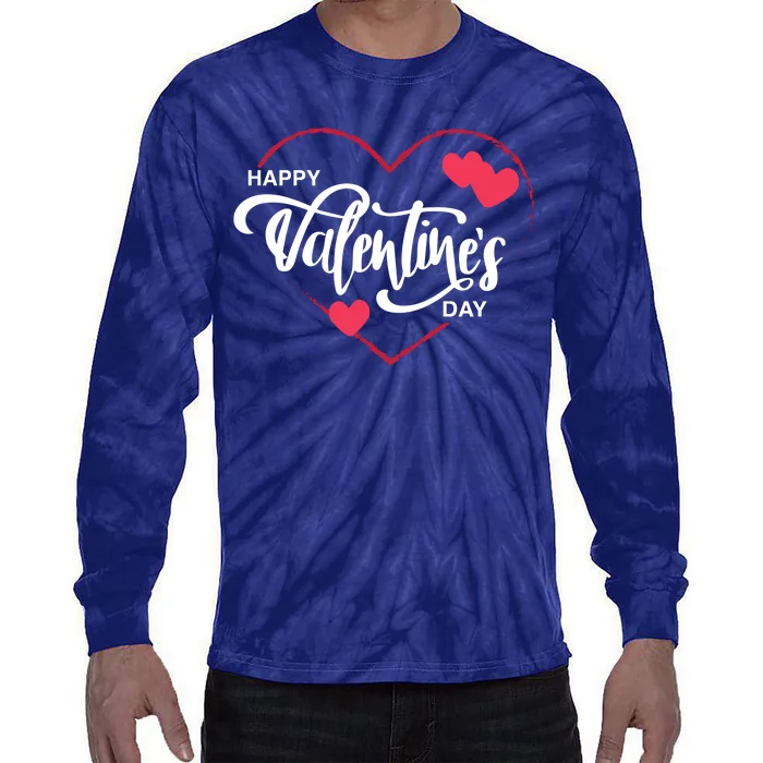 Happy Valentines Day Heart Cute Gift Tie-Dye Long Sleeve Shirt