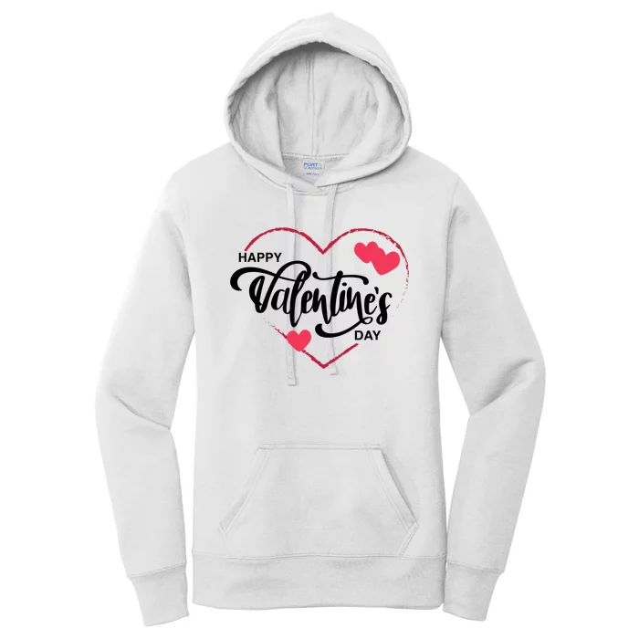 Happy Valentines Day Heart Cute Gift Women's Pullover Hoodie