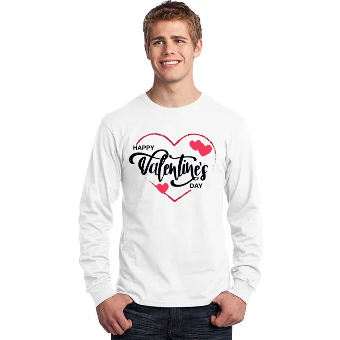 Happy Valentines Day Heart Cute Gift Tall Long Sleeve T-Shirt