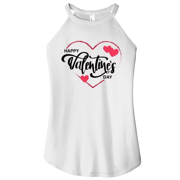 Happy Valentines Day Heart Cute Gift Women’s Perfect Tri Rocker Tank