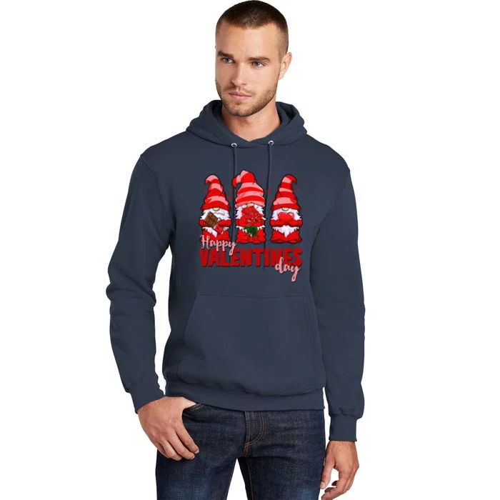 Happy Valentines Day Gnomes With Heart Funny Tall Hoodie