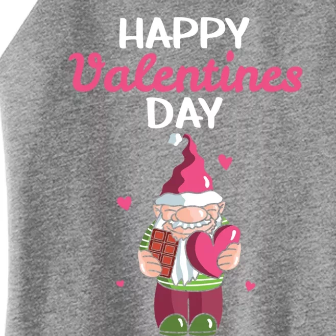 Happy Valentines Day Gnomes Heart Chocolate Bar Eating Gift Women’s Perfect Tri Rocker Tank