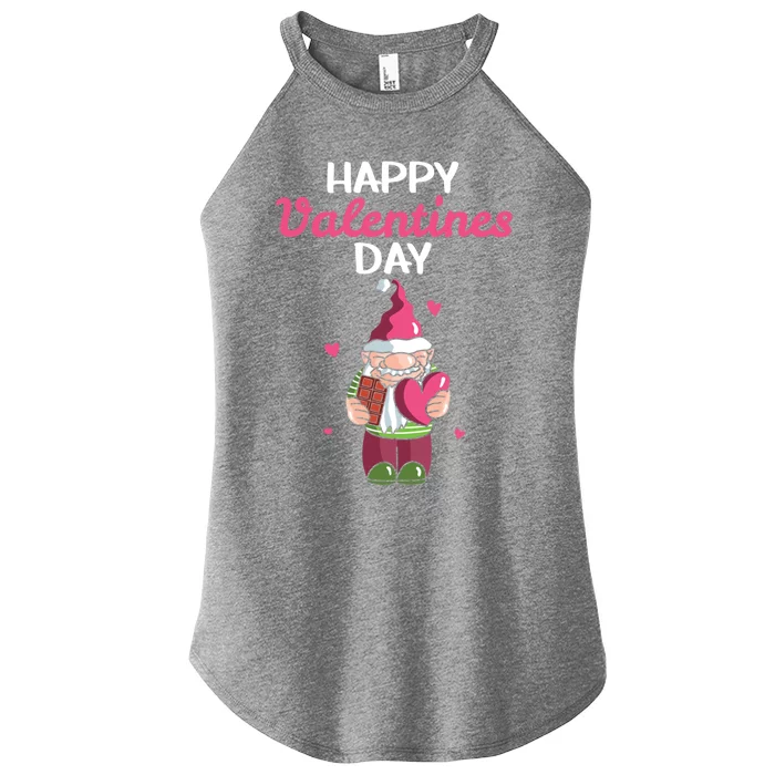 Happy Valentines Day Gnomes Heart Chocolate Bar Eating Gift Women’s Perfect Tri Rocker Tank