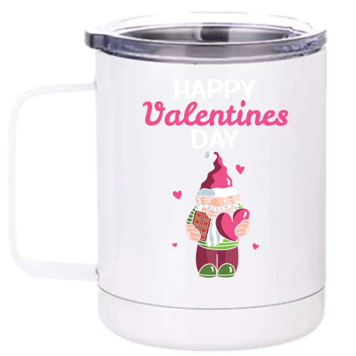 Happy Valentines Day Gnomes Heart Chocolate Bar Eating Gift Front & Back 12oz Stainless Steel Tumbler Cup