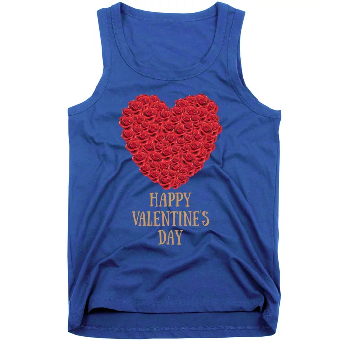 Happy Valentines Day Flowers Rose Heart Cool Gift Tank Top