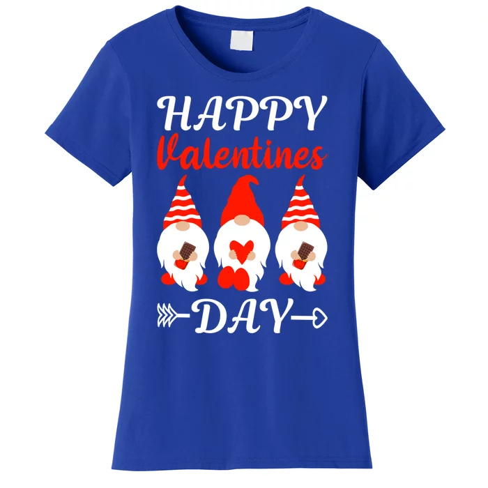 Happy Valentines Day Gnomes Heart Chocolate Bar Eating Gift Women's T-Shirt