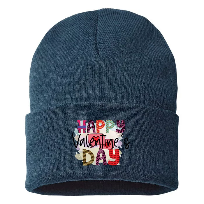 Happy Valentine’s Day Funny Valentine's Day Sustainable Knit Beanie