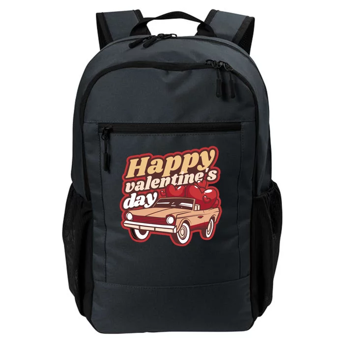 Happy Valentine's Day Vintage Car Daily Commute Backpack