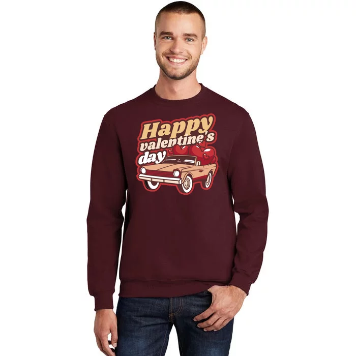 Happy Valentine's Day Vintage Car Tall Sweatshirt