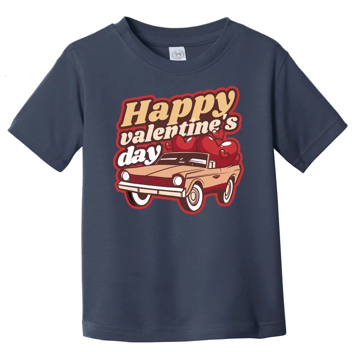 Happy Valentine's Day Vintage Car Toddler T-Shirt