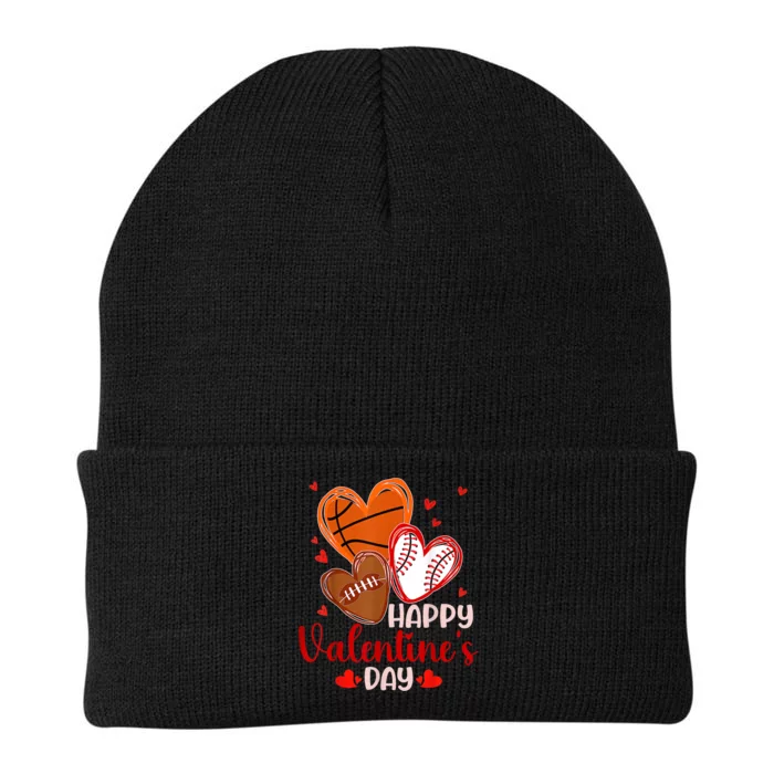 Happy Valentines Day Basketball Baseball Football Knit Cap Winter Beanie