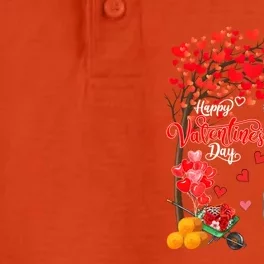 Happy Valentine's Day Cute Hearts Tree Couple Penguins Lover Meaningful Gift Dry Zone Grid Performance Polo