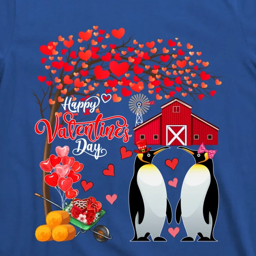 Happy Valentine's Day Cute Hearts Tree Couple Penguins Lover Meaningful Gift T-Shirt