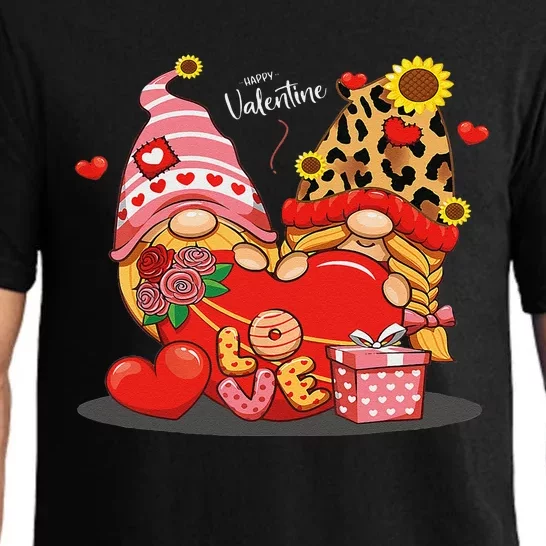 Happy Valentines Day Gnomes With Leopard Sunflower Day Love Pajama Set