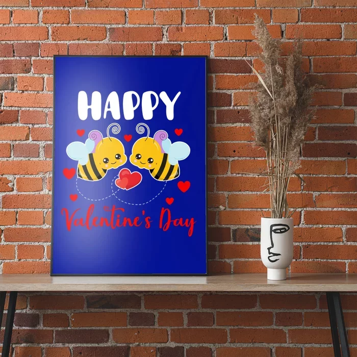 Happy Valentine's Day Couple Bees Funny Insect Lover Gift Poster