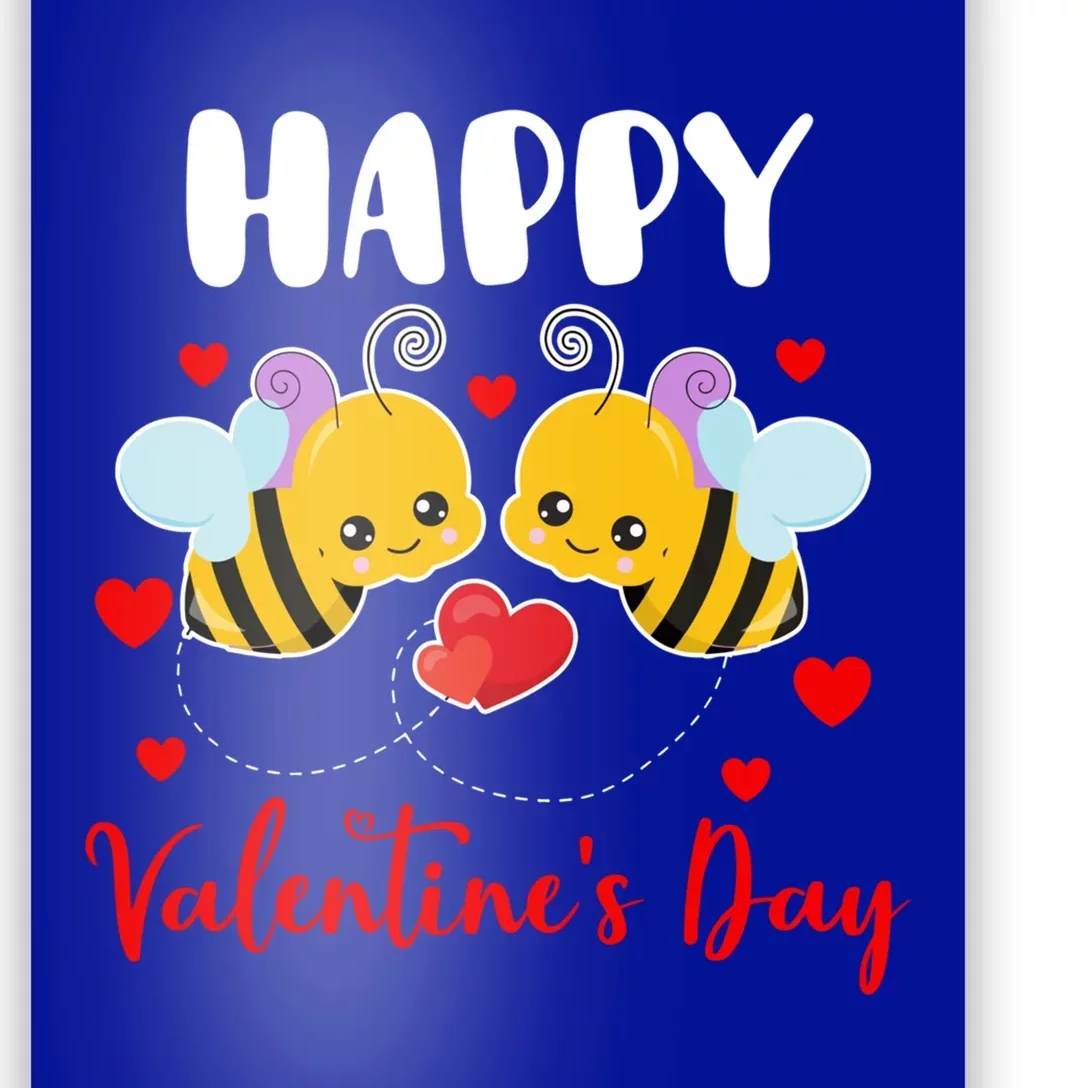 Happy Valentine's Day Couple Bees Funny Insect Lover Gift Poster