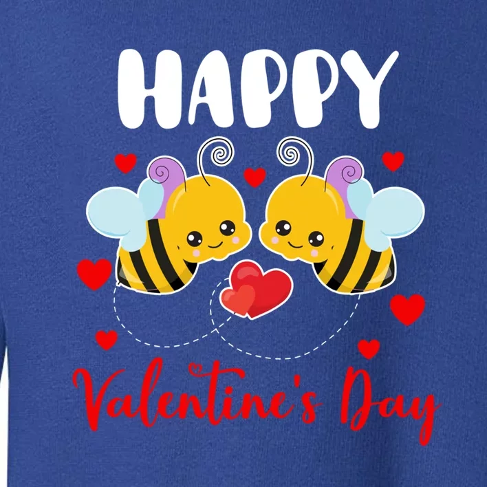 Happy Valentine's Day Couple Bees Funny Insect Lover Gift Toddler Sweatshirt