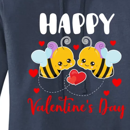 Happy Valentine's Day Couple Bees Funny Insect Lover Gift Women's Pullover Hoodie