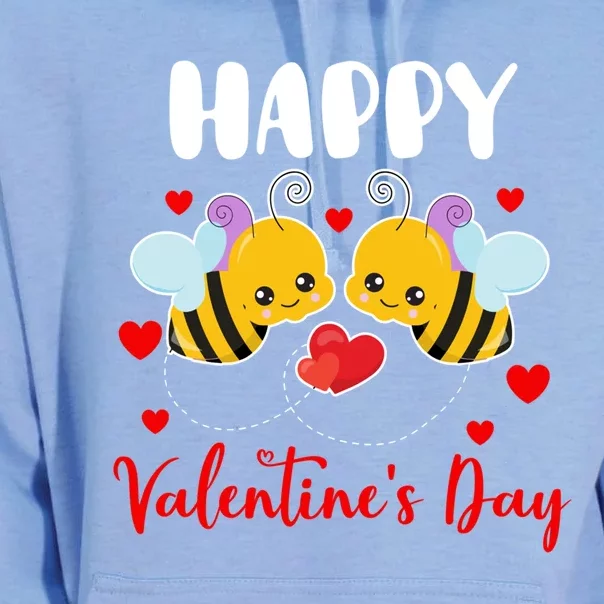 Happy Valentine's Day Couple Bees Funny Insect Lover Gift Unisex Surf Hoodie