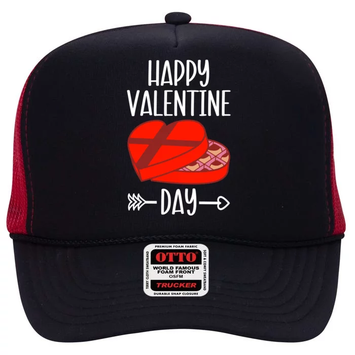 Happy Valentine's Day Chocolate Lover Sweets Eater Love Gift High Crown Mesh Trucker Hat