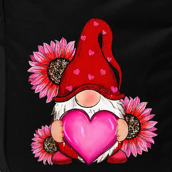 Happy ValentineS Day Gnome With Leopard Sunflower Valentine Impact Tech Backpack