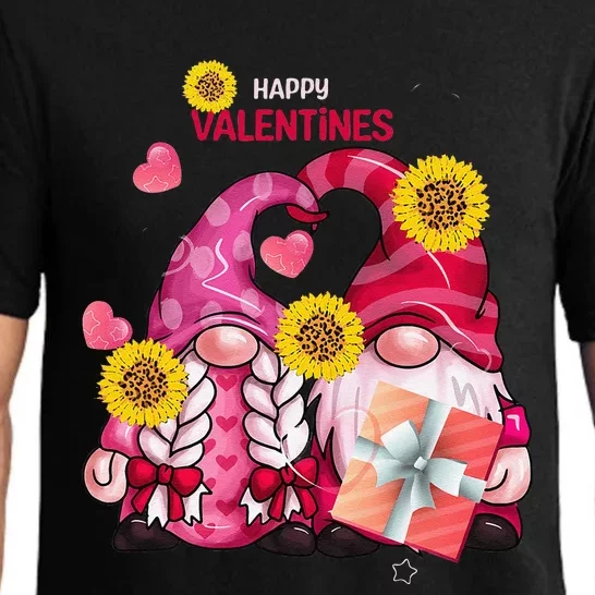 Happy Valentines Day Gnomes With Leopard Sunflower Gnome Pajama Set