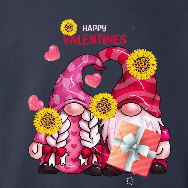 Happy Valentines Day Gnomes With Leopard Sunflower Gnome Toddler Hoodie