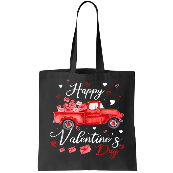 Happy Valentines Day Red Truck With Letters Postal Worker Tote Bag