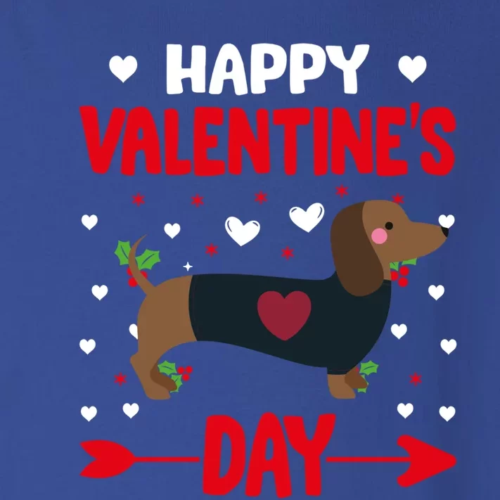 Happy Valentine's Day Dachshund Happy Valentine's Day Great Gift Toddler Long Sleeve Shirt