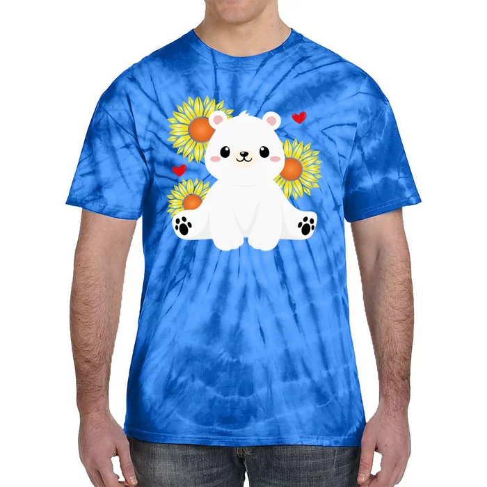 Happy Valentine's Day Polar Bear Sunflower Heart Valentine Great Gift Tie-Dye T-Shirt