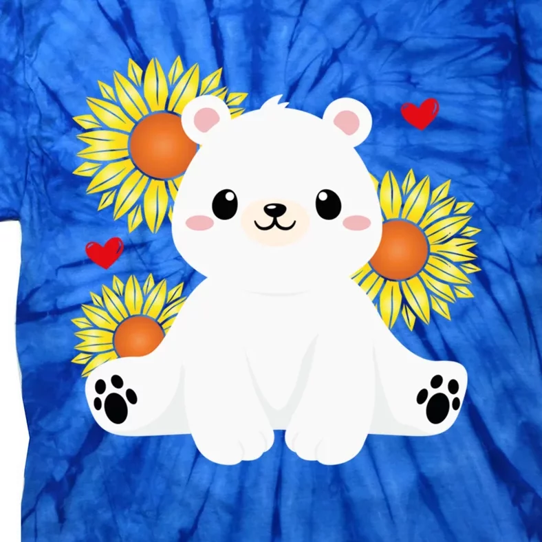 Happy Valentine's Day Polar Bear Sunflower Heart Valentine Great Gift Tie-Dye T-Shirt