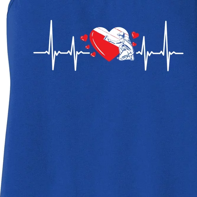 Heartbeat Valentines Day Painter Cute Gift Women's Racerback Tank